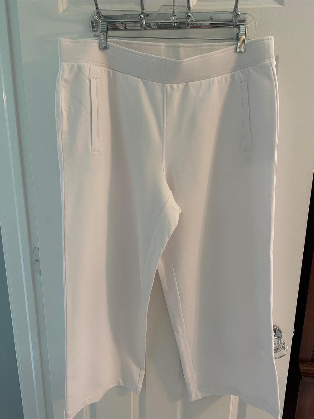 Talbots T White Cropped Knit Pants Size 1x